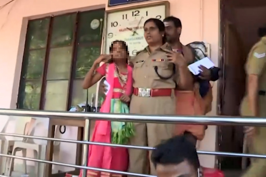 The police barred the girl from proceeding forward to offer payers at Lord Ayappa’s shrine.