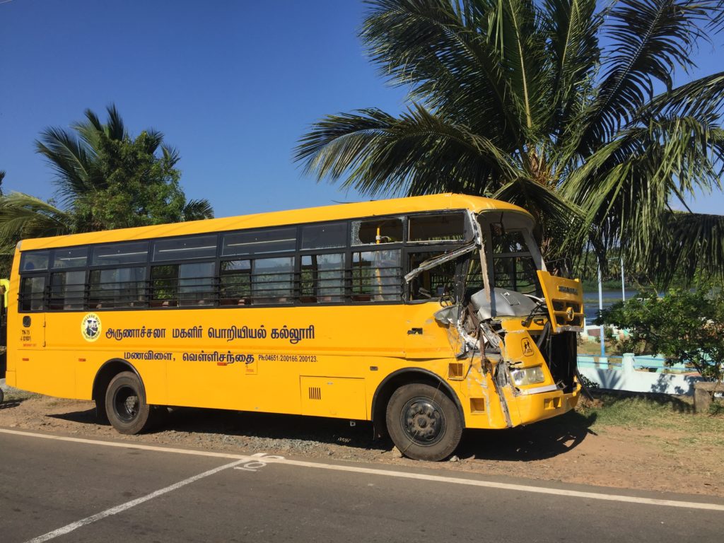 Arunachala College of Engineering For Women bus accident with Stella Marys College Bus