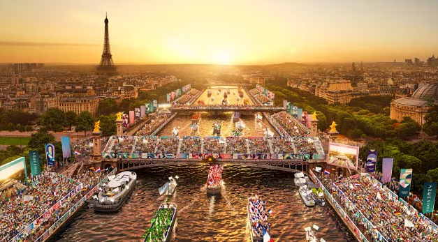An artist’s impression of what the Paris Olympics opening ceremony might look like.