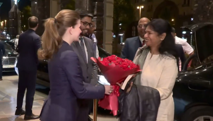 Indian parliamentary delegation led by Kanimozhi Karunanidhi arrives in Moscow to kickstart a five-nation diplomatic mission.