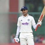 Shubman Gill walks off the field after sustaining a neck injury during the first Test against South Africa.