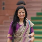 Trinamool Congress MP Mahua Moitra leaving court after hearing in the cash-for-query case.