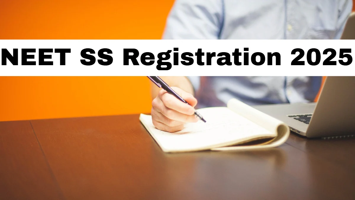 Screenshot of the NBEMS NEET SS 2025 registration page on natboard.edu.in showing application link and exam details.
