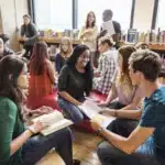 Students learning a foreign language in a UK classroom.