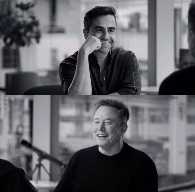 Elon Musk speaking during a podcast interview with Nikhil Kamath, discussing Indian talent, AI, entrepreneurship, and Starlink’s potential expansion to India.