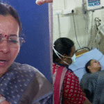 Veena George receiving medical attention after Kannur protest injuries