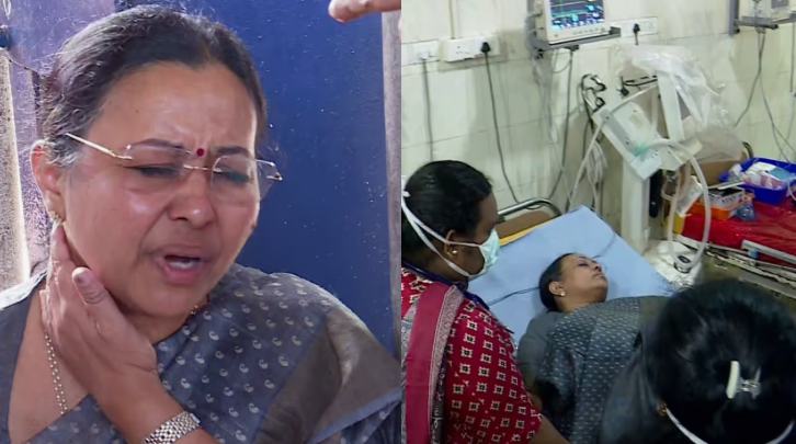 Veena George receiving medical attention after Kannur protest injuries
