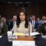 Tulsi Gabbard speaking on global missile threats during Senate hearing