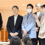 Emperor Naruhito, Empress Masako and Princess Aiko visit an education facility in Fukushima Prefecture
