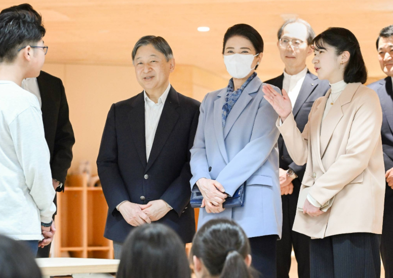 Emperor Naruhito, Empress Masako and Princess Aiko visit an education facility in Fukushima Prefecture
