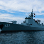 Chinese navy warship conducting drills in Western Pacific