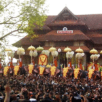 Thrissur Pooram 2026 celebrations with decorated elephants and traditional rituals without fireworks